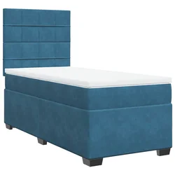 Box spring krevet s madracem plavi 90x200 cm baršunasti