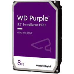 HDD Video Surveillance WD Purple 8TB CMR, 3.5, 256MB, 5640 RPM, SATA, TBW: 180