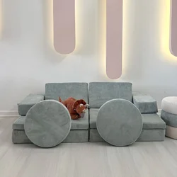 Atelier del Sofa Dvosed na razvlačenje Puzzle 140x46x70cm Plavi
