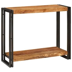 Vidaxl Konzolna miza s polico Rjava 90 x 33 x 75 cm Masiven les manga