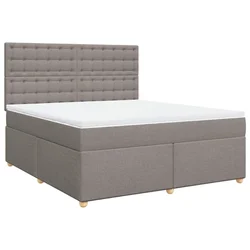 Vidaxl Box spring postelja z vzmetnico taupe 180x200 cm blago
