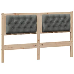Vidaxl Vzglavje Drugo rjava in temno siva 140 cm Trdna borovina