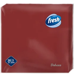 FRESH Salvete troslojne, 33x33, 20 komada, Bordo