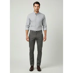 Elit Elegantne muške pantalone sa teksturom, Sive