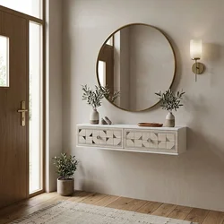 Hanah Home komoda Moka 120, 120 cm, bela / travertin / srebrna