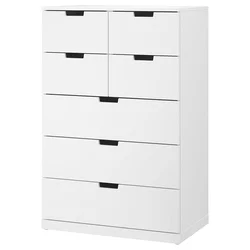 NORDLI Komoda sa 7 fioka, bela, 80x122 cm