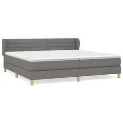 Vidaxl Box spring postelja z vzmetnico temno siva 200x200 cm blago