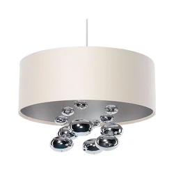 Luster na sajli BUBBLE 1xE27/60W/230V, prečnik 50 cm, bež