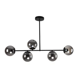 Mitea M10460-5 luster sa 5 dimljenih kugli, crni, 5xE27