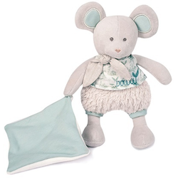 Doudou Plišasta miška s prevleko iz organskega bombaža 22 cm