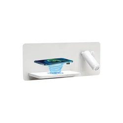 Immax 08286L-LED Zidno svetlo, podesivo, sa USB i bežičnim punjenjem, LED/3W/230V + LED/3W