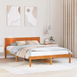vidaXL voskasta rjava borova postelja Voskasta rjava Trd les 160 x 200 cm