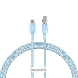 BASEUS Kabel Explorer s senzorjem temperature, USB-C, 100 W, 1 m – modri