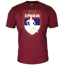 011Shop Muška majica kratkih rukava, Srbija štit svi u napad EP 2024, Bordo
