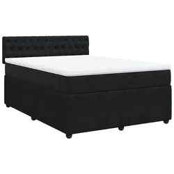 Vidaxl Box spring postelja z vzmetnico črna 140x200 cm žamet