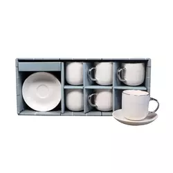 Sigma Set šoljica za kafu sa tacnama RXG-N250591A, 6 komada 140 ml, Beli