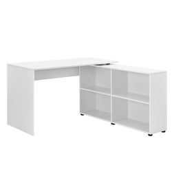 [en.casa]® pisalna/računalniška miza s 4 razdelki (130x60x75cm), bela
