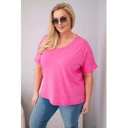 Roza oversized bluza z V-izrezom