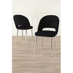 HANAH HOME Set stolica (6 komada) Pane Black Chrome