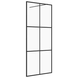 Pregrada za tuširanje s prozirnim staklom ESG 100 x 195 cm crna