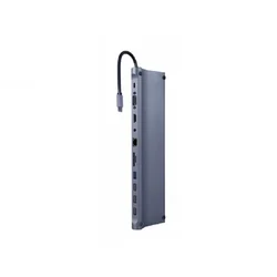 CABLEXPERT Adapter USB-C 11-v-1 USB, HDMI, LAN, VGA, PD, čitalec kartic + audio