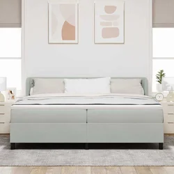 Krevet s opruga kutije Svjetlosiva 200 x 200 cm Baršun