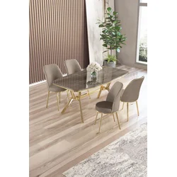Hanah Home Trpezarijski set, 5 komada, Bež