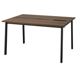 MITTZON Konferencijski sto, orahov furnir/crna, 140x108x75 cm
