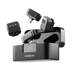 Moxom Bežični mikrofon MX-AX88, 2u1 Prijemnik, 20 m, Crni