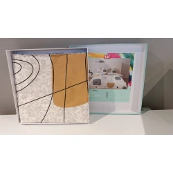 Tac Set posteljine Edna, 100x200cm, Belo-bež
