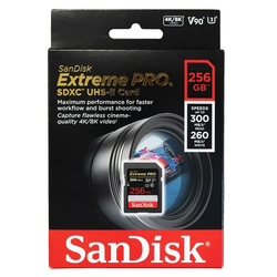 SanDisk Extreme PRO 256GB SDXC do 300MB/s, UHS-II, Class 10, U3, V90