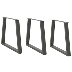 Noge za blagovaonski stol V-oblik 3 kom antracit 80 x (72-73,3) cm čelik
