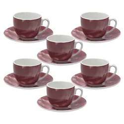 Tognana Set šoljica za kafu sa tacnama Colorplay, 6 komada, Ljubičasti