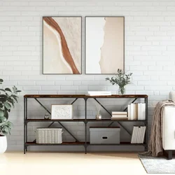 Konzoni stol boja hrasta 160 x 30 x 75 cm od drva i željeza