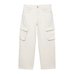 Pull&Bear Kargo kavbojke volneno bela