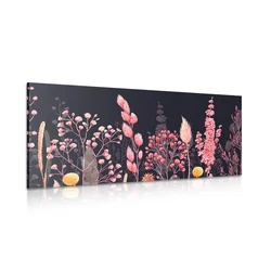 Slika različne trave v rožnati barvi - 80x40