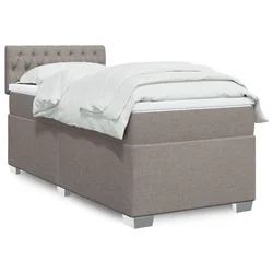 vidaXL Box spring postelja z vzmetnico taupe 90x200 cm blago