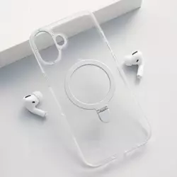 Maska Berlia Clear Bracket Magnetic za iPhone 16 srebrna