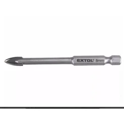 Sveder za steklo 8x80 mm šesterokotno steblo 1/4
