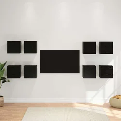 Ormar za TV montiran na zid 8 pcs Crni hrast 30,5 x 30 x 30 cm