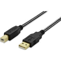 ednet USB 2.0 priključni kabel [1x USB 2.0 utikač A - 1x USB 2.0 utikač B] ednet 3 m crna pozlaćeni utični kontakti, UL certificiran