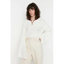 Trendyol Ecru Crop Spanish Sleeve Knitwear Sweater