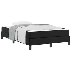 Vidaxl Konstrukcija postelje z vzmetnico Črna 120 x 200 cm blago