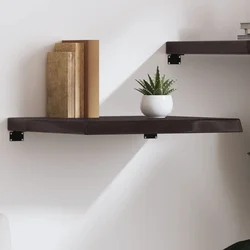 Zidna polica tamnosmeđa 60x60x(2-6) cm od obrađene hrastovine