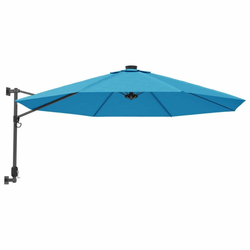 Zidni suncobran s LED svjetlima plava boja mora 290 cm