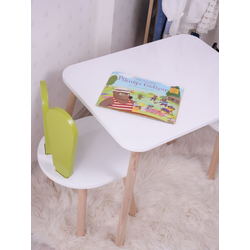HANAH HOME Dečiji sto i stolica Bunny One Chair Set Pistachio Green White