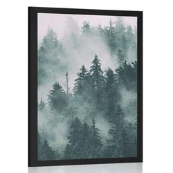 Plakat gore v meglici - 60x90 white