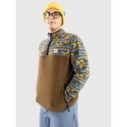 Passenger Set Off Recycled Polar 1/4 Zip Half-Zip Flee views dark olive