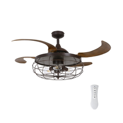 FANAWAY 212921 - LED plafonski ventilator INDUSTRI 3xE27/4W/230V, braon sa daljinskim upravljačem