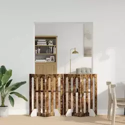 Preklopna ogradica za kućne ljubimce 4 pcs Dimljeni Hrast